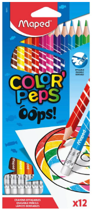 Colour Pencils Erasable Color'peps X 12 Cardboard Box MAPED 832812